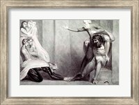 Tiriel, borne back to the Palace on the Shoulders of his Brother Ijim, addressing his five Daughters Fine Art Print