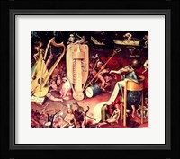 The Garden of Earthly Delights: Hell, detail from the right wing of the triptych, c.1500 - detail Framed Print