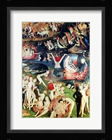 The Garden of Earthly Delights: Allegory of Luxury, detail of the central panel, c.1500 Fine Art Print