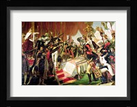 The Distribution of the Eagle Standards, 5th December 1804, detail of the standard bearers Fine Art Print