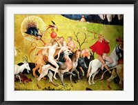 The Garden of Earthly Delights: Allegory of Luxury, detail of figures riding fantastical horses Fine Art Print