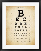 Mark Twain Eye Chart Framed Print