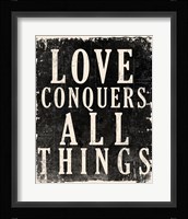 Love Conquers All - Voltaire Quote Framed Print