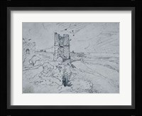 Cottages on a High Bank, 1834 Fine Art Print