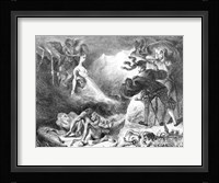 Faust and Mephistopheles at the Witches' Sabbath, from Goethe's Faust, 1828 Fine Art Print