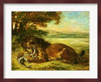 Lion and Alligator, 1863 Fine Art Print