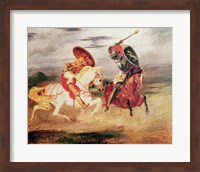 Two Knights Fighting in a Landscape Fine Art Print