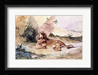 A Lion in the Desert, 1834 Fine Art Print