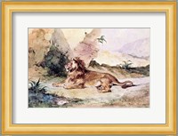 A Lion in the Desert, 1834 Fine Art Print