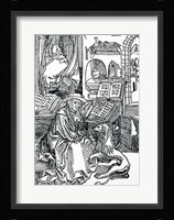 St. Jerome in his study pulling a thorn from a lion's paw Fine Art Print