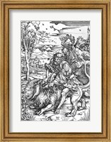Samson slaying the lion Fine Art Print
