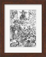 Scene from the Apocalypse, The woman clothed with the sun and the seven-headed dragon Fine Art Print