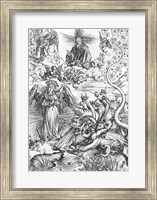 Scene from the Apocalypse, The woman clothed with the sun and the seven-headed dragon Fine Art Print