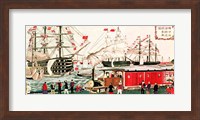 Commodore Perry's Gift of a Railway to the Japanese in 1853 Fine Art Print