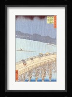 Sudden Shower on Ohashi Bridge Fine Art Print