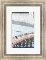 Sudden Shower over Shin-Ohashi Bridge Fine Art Print