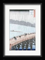 Sudden Shower over Shin-Ohashi Bridge Fine Art Print