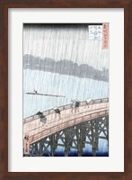 Sudden Shower over Shin-Ohashi Bridge Fine Art Print