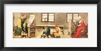 A School Teacher is Explaining the Meaning of a Letter to Illiterate Workers 1516 Fine Art Print