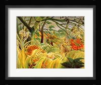Tiger in a Tropical Storm Framed Print