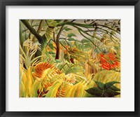 Tiger in a Tropical Storm Framed Print