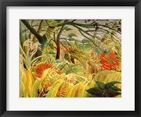 Tiger in a Tropical Storm Framed Print