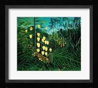 Tropical Forest: Battling Tiger and Buffalo, 1908 Fine Art Print