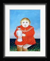 The girl with a doll Fine Art Print