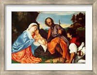 The Holy Family and a Shepherd Fine Art Print