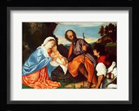 The Holy Family and a Shepherd Fine Art Print