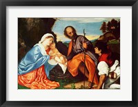 The Holy Family and a Shepherd Fine Art Print