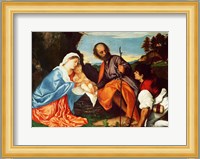 The Holy Family and a Shepherd Fine Art Print