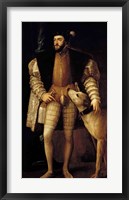 Charles V Holy Roman Emperor and King of Spain with his Dog Fine Art Print
