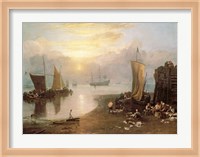 Sun Rising Through Vapour: Fishermen Cleaning and Selling Fish, c.1807 Fine Art Print