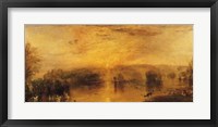 The Lake, Petworth: Sunset, a Stag Drinking Fine Art Print