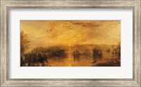 The Lake, Petworth: Sunset, a Stag Drinking Fine Art Print