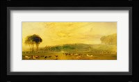 The Lake, Petworth: Sunset, Fighting Bucks Fine Art Print