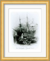 The Bellerophon at Plymouth Sound in 1815 Fine Art Print