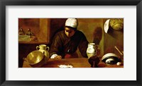 Kitchen Maid with the Supper at Emmaus, c.1618 Framed Print