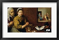 Kitchen Scene with Christ in the House of Martha and Mary Fine Art Print
