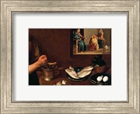 Kitchen Scene with Christ in the House of Martha and Mary, Detail Fine Art Print