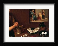 Kitchen Scene with Christ in the House of Martha and Mary, Detail Fine Art Print