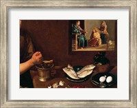 Kitchen Scene with Christ in the House of Martha and Mary, Detail Fine Art Print