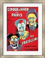 Poster advertising the 'Cirque d'Hiver de Paris' featuring the Fratellini Clowns Fine Art Print