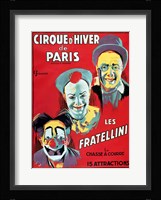 Poster advertising the 'Cirque d'Hiver de Paris' featuring the Fratellini Clowns Fine Art Print