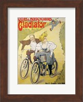 Poster advertising Gladiator bicycles and motorcycles Fine Art Print
