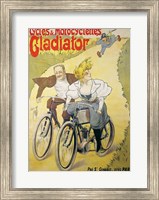 Poster advertising Gladiator bicycles and motorcycles Fine Art Print