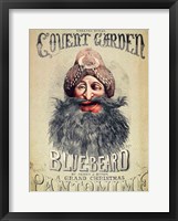 Poster for a Christmas pantomime of 'Blue Beard' Fine Art Print