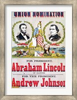Electoral campaign poster for the Union nomination with Abraham Lincoln Fine Art Print