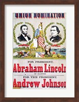 Electoral campaign poster for the Union nomination with Abraham Lincoln Fine Art Print